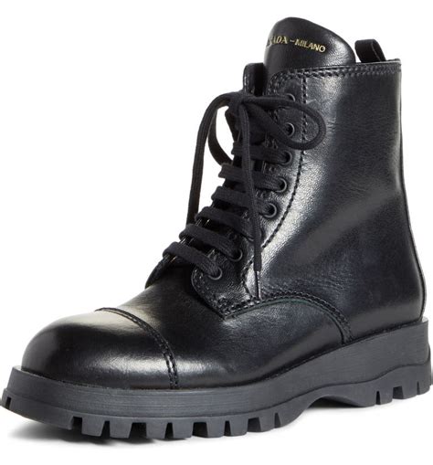 prada lace up boots|prada black chunky combat boots.